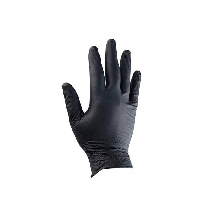 Guante Nitrilo Liviano Descartable Negro Caja X 100 Manos De Pascale Talles S-Xl