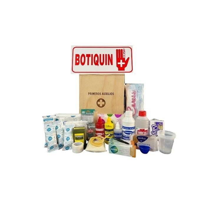 Botiquin De Primeros Auxilios Fs-24M (24 Elementos - 71 Unidades) Caja Madera