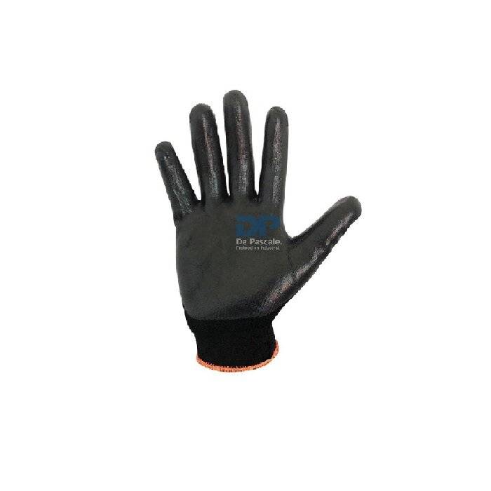 Guante Tejido  Recubierto En Nitrilo Negro Espumado De Pascale Talles 7-11