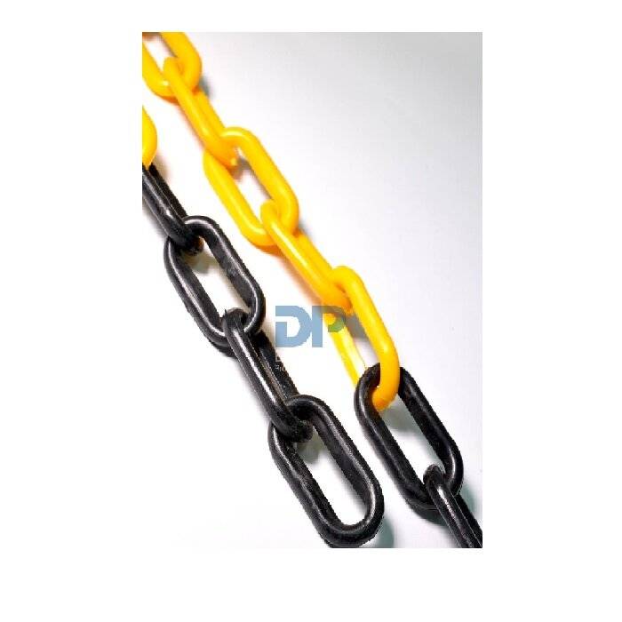 Cadena De Plastico Negra Y Amarilla De Pe 6Mm