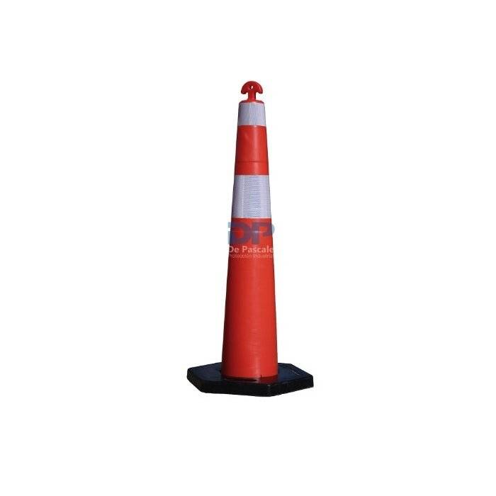 Ucu0008Pv Cono Pe Base Goma Autopista 1,10 Mts Rígido 2 Bandas Reflectivas 8+16 Cm