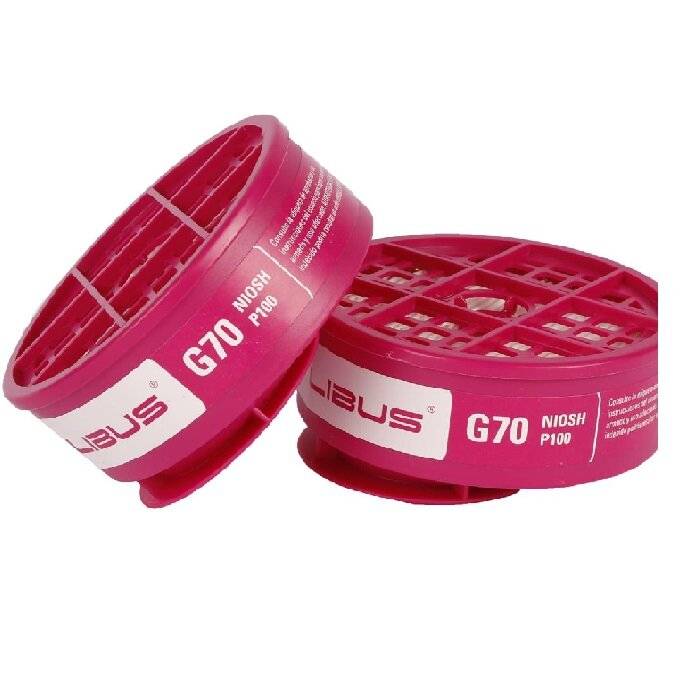 Kit Cartuchos G70 Filtro P100 Para Polvos Kit X2 Libus