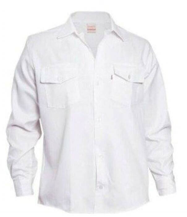 Camisa De Trabajo Homologada (Grafa 70) Del Talle 38 Al 48 Color Blanca