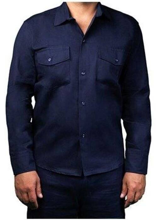 Camisa De Trabajo Standard Color Azul Marino / Negro Del Talle 50 Al Talle 54