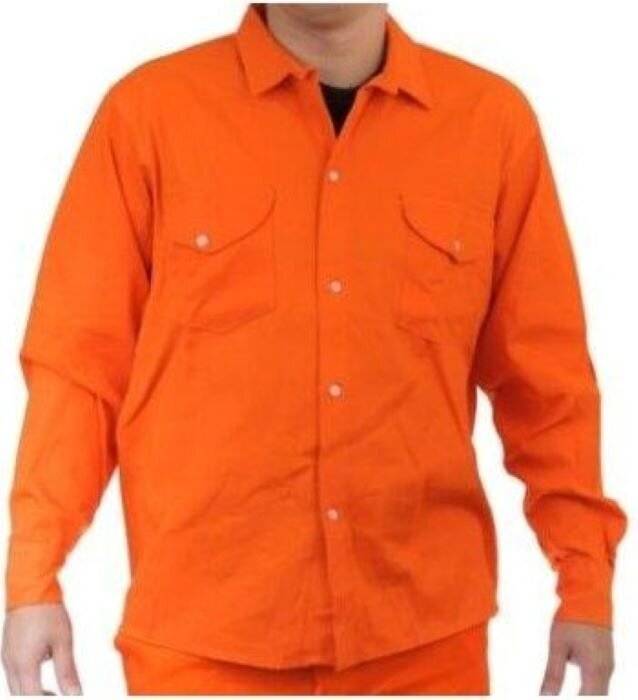 Camisa De Trabajo Standard Color Naranja Hasta Talle 48